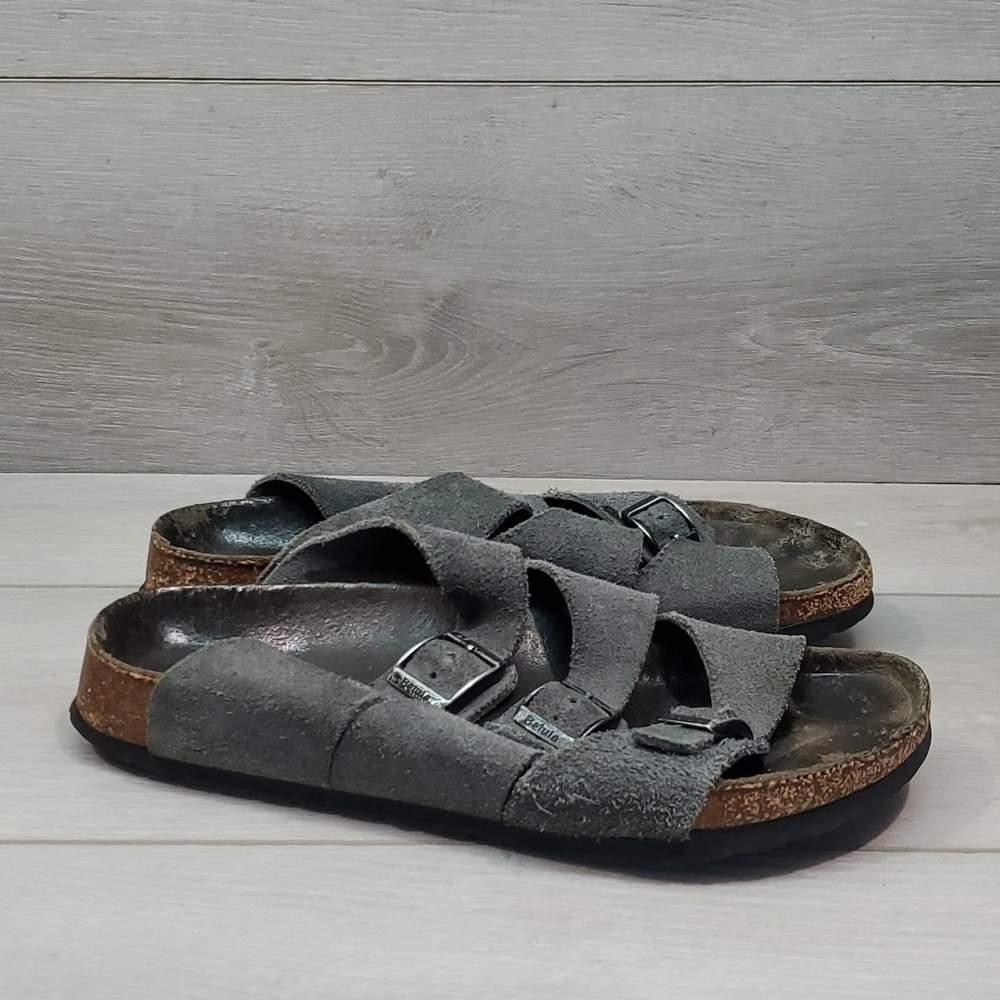 Birkenstock Betula Womens 3 Straps Suede Sandals Flats shoes sz 39/8